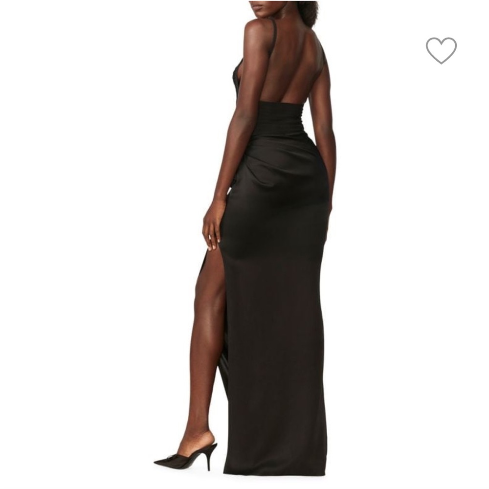Hervé Léger x Law Roach Draped Cutout Silk Column Gown in Black - Picture 3 of 3